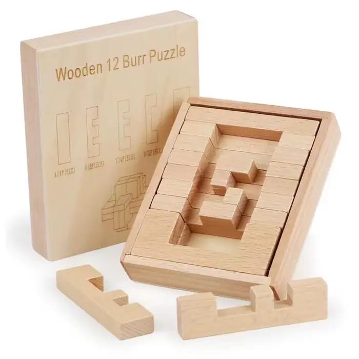 Nouveaux puzzles en bois à douze problèmes difficiles