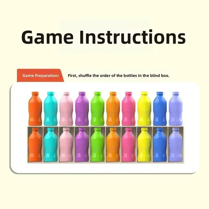Jeu d'association de bouteilles en plastique gris clair pour adultes, éducatif, améliore la concentration, la mémoire et la coordination, idéal pour les occasions familiales et les parties sociales