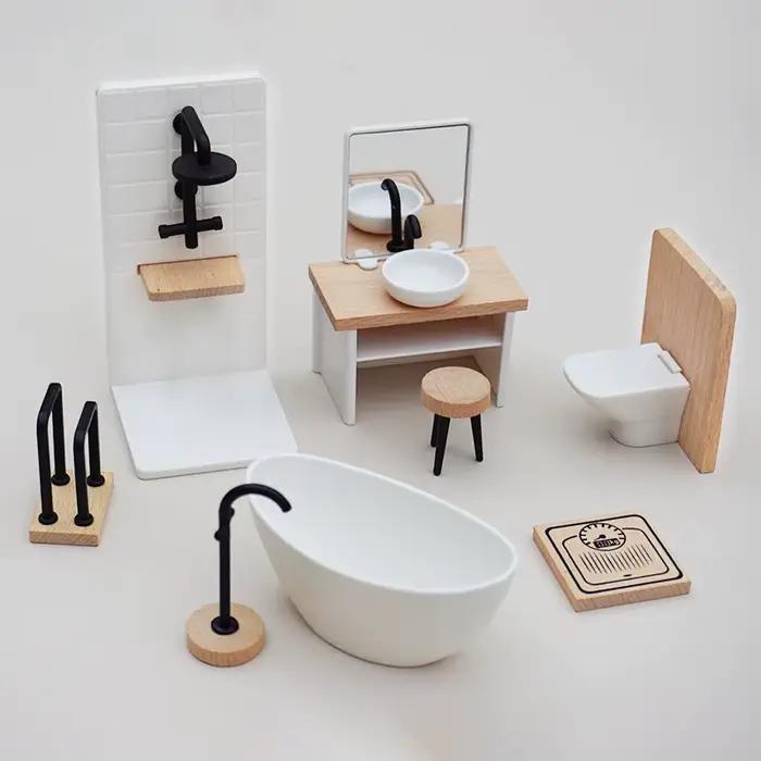 1/12 maison de poupée Simulation lavabo baignoire toilette modèle maison de poupée salle de bain déc