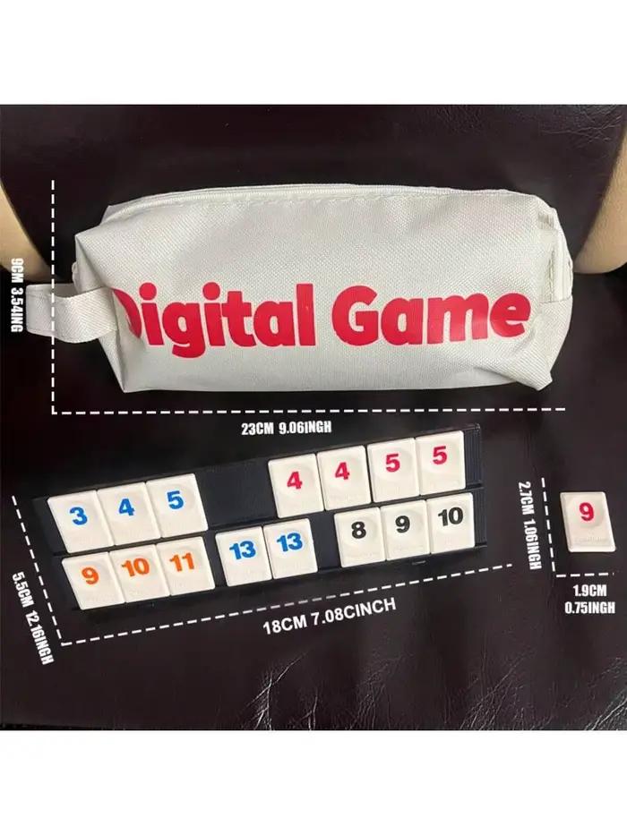 Jeu de cartes Rummy 106 cartes avec 4 porte-cartes et sac de transport portable pour 2 à 4 joueurs réunions familiales et voyages