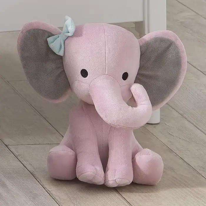 Jouets en peluche éléphant gris de 25cm, animaux Kawaii, oreiller en peluche doux pour dormir, poupé