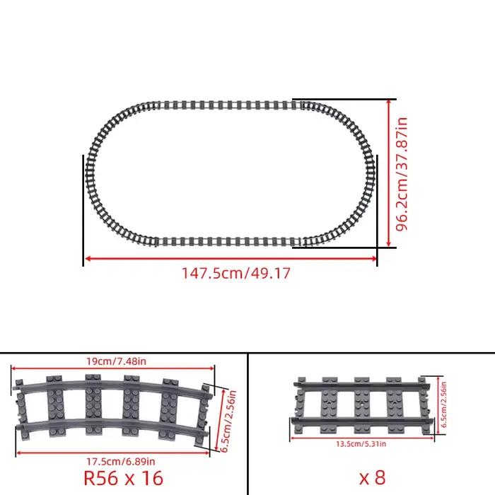 Briques de ville Train pièces de Construction flexibles chemin de fer R56 R72 R88 R104 pistes courbes ovales blocs
