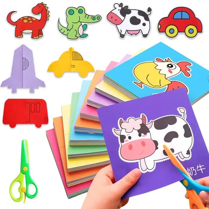 Livre d'activités d'apprentissage de la coupe du papier pour enfants, jouets d'artisanat, ciseaux de