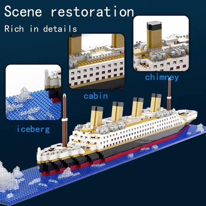Kit de modèle de brique de soleil de croisière de puzzle de Titanic pour garçon et fille