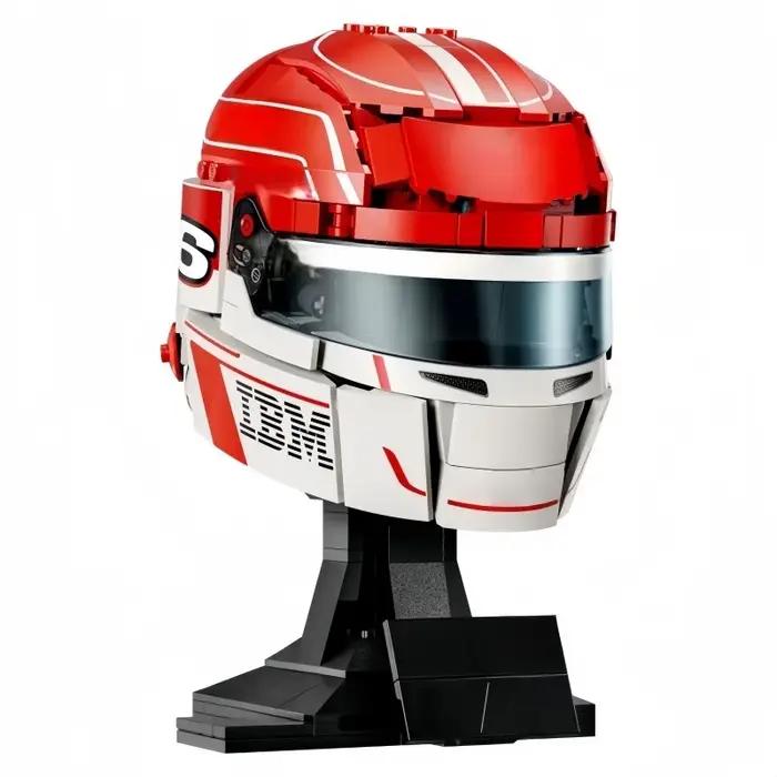 Ensemble de Briques de Construction 886 Pièces Casque de Pilote Charles Leclerc Ornement de Collection à Assembler Cadeau Idéal pour les Fans Occasions Spéciales