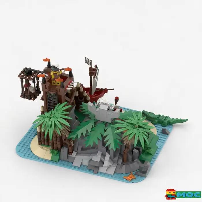 NOUVEAU 1042 PIÈCES MOC Trône du Roi des Îles Remake Scène Pirate Blocs de Construction DIY Jouet Éducatif d'Assemblage Cadeaux d'Anniversaire