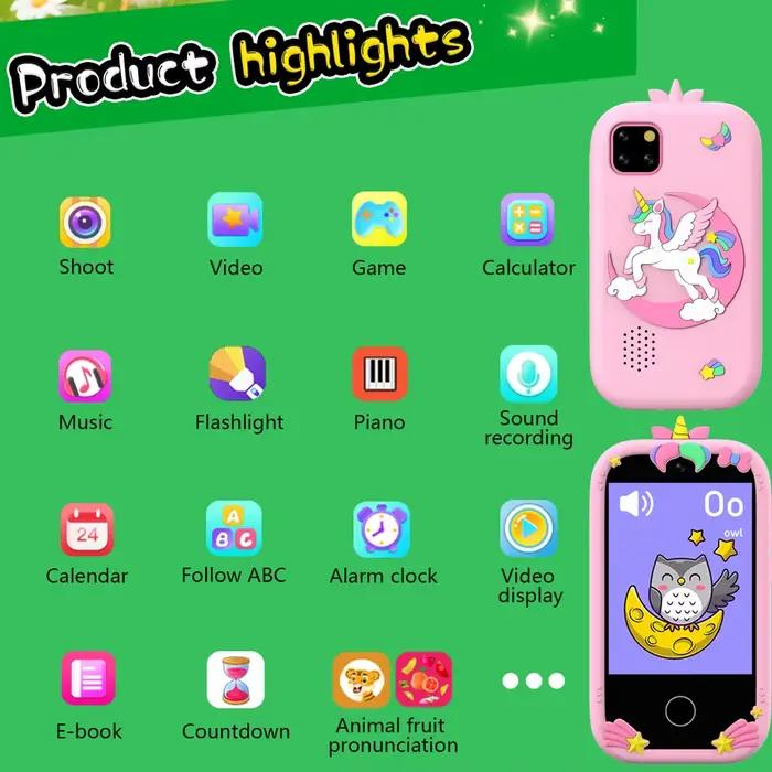 Jouet smartphone pour enfants avec 18 jeux de puzzle