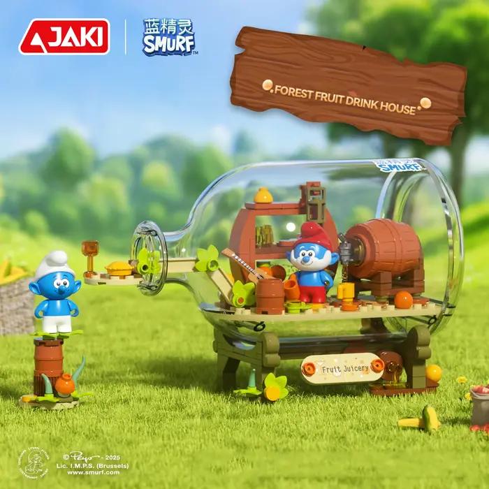 Blocs de construction Les Smurfs Bouteille à la flotte Jardin de culture de champignons Aventure de la ruée vers l'or Maison de boissons aux fruits Jouets éducatifs DIY cadeaux pour adultes et enfants fantaisie et imagination