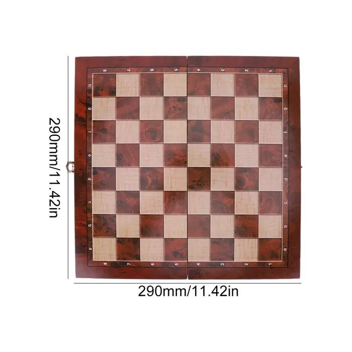 Jeu d'échecs, de dames et de backgammon 3 en 1 en bois