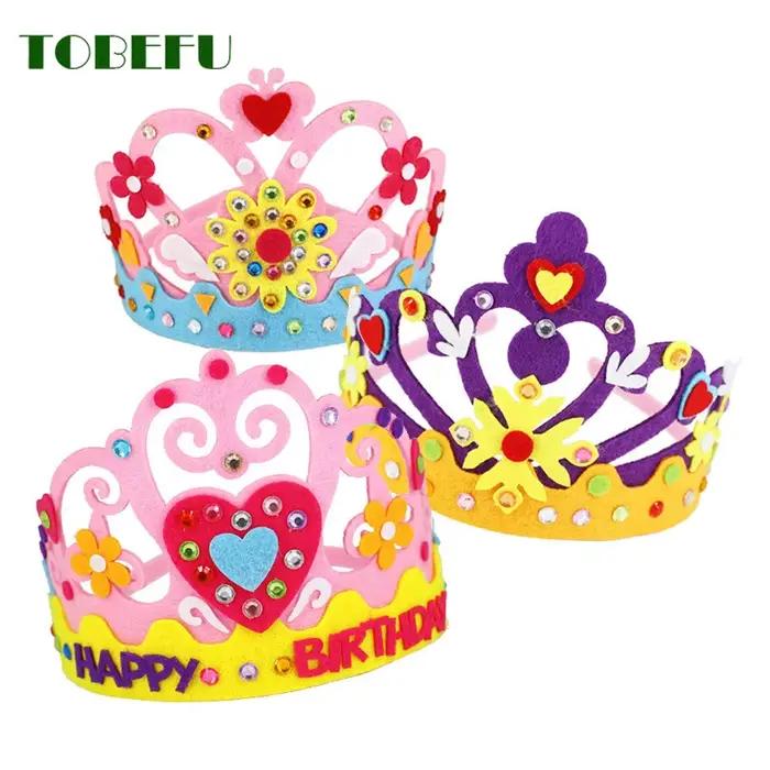Bricolage artisanat jouet couronne papier créatif paillettes fleurs étoiles modèles jouets pour enfa