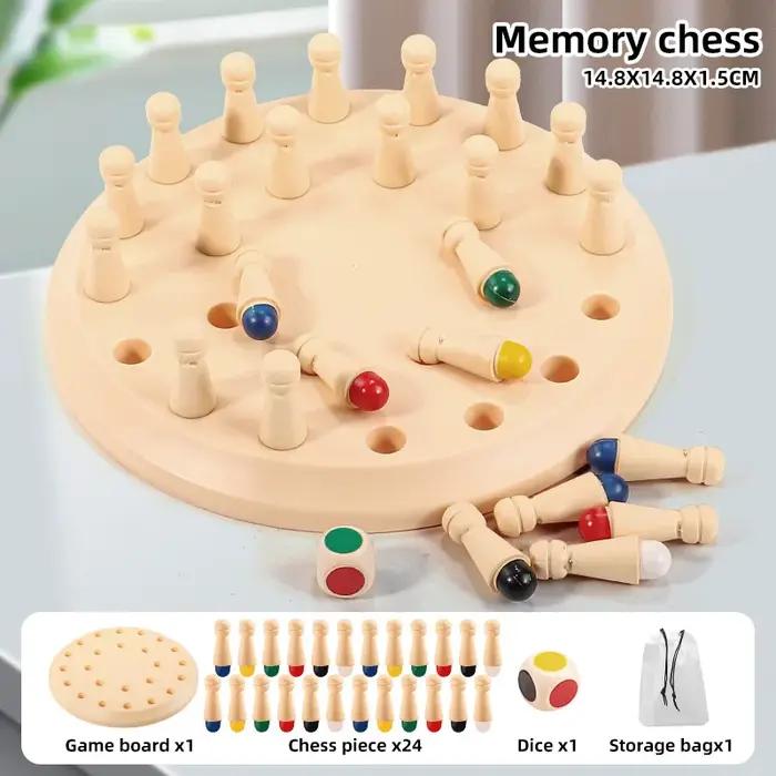 Bâton de mémoire en bois, jeu d'échecs de couleur, puzzle de société, jouet éducatif Montessori, capacité cognitive, jouets d'apprentissage pour enfants