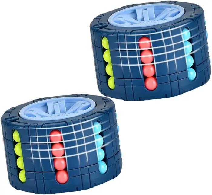 Labyrinthe de gravité 3D Tyre Cube - Jouet anti-stress pour soulager l'anxiété, jeu de puzzle avec balles pour enfants de 3 ans et plus et adultes, casse-tête amusant et stimulant