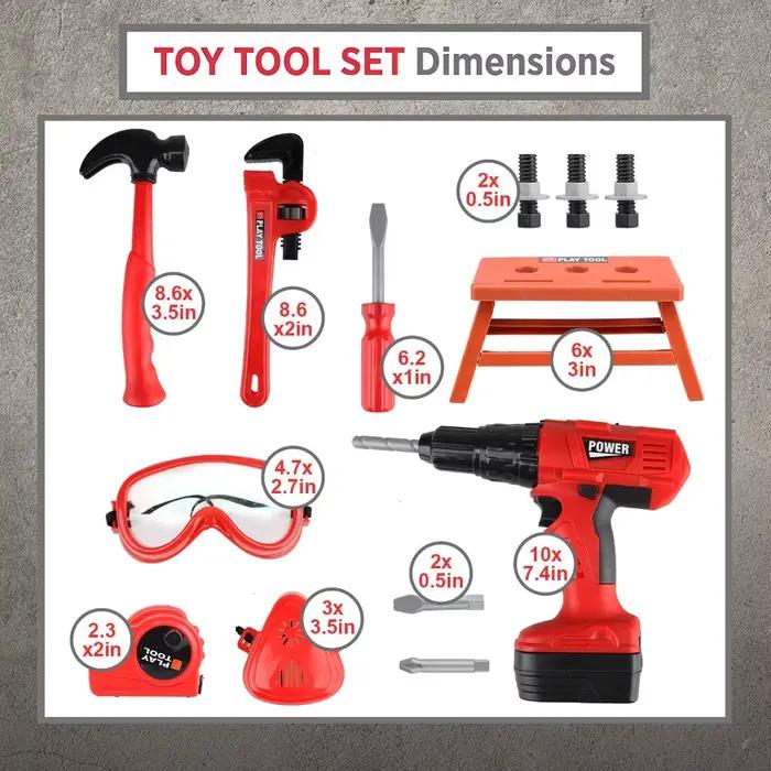 Ensemble d'outils pour enfants avec perceuse jouet électrique Kit de jouets de construction alimentés