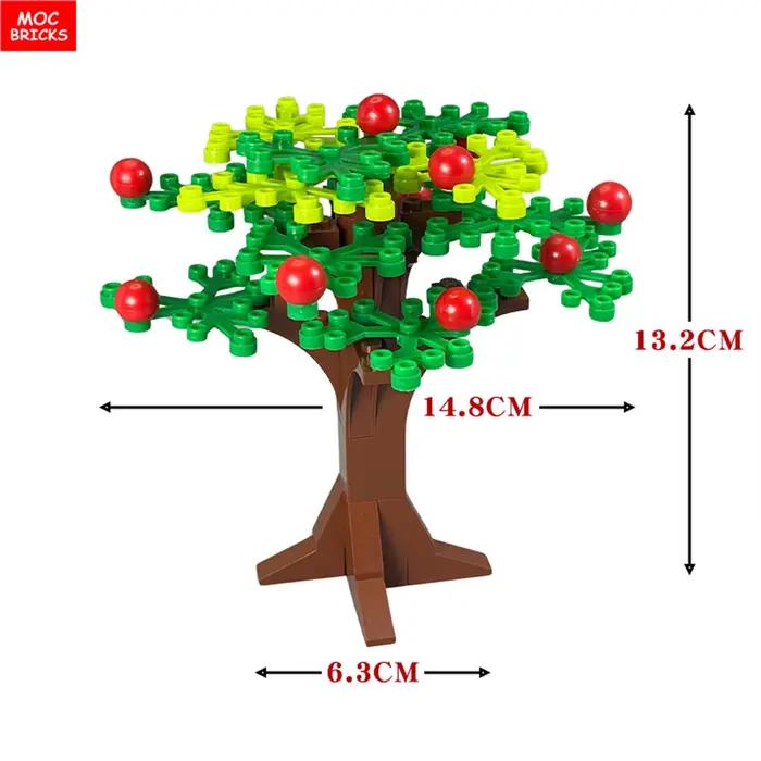 Briques MOC série arbre vert blocs de Construction plante ville jardin rue lac vue parc Jungle jouets de noël pour les enfants