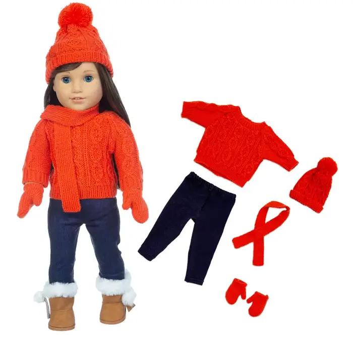 Ensemble pull de noël 2023 adapté à la poupée American Girl