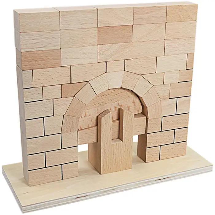Décennie s de construction en bois de hêtre pour enfants, jouets Montessori pour enfants, matériaux