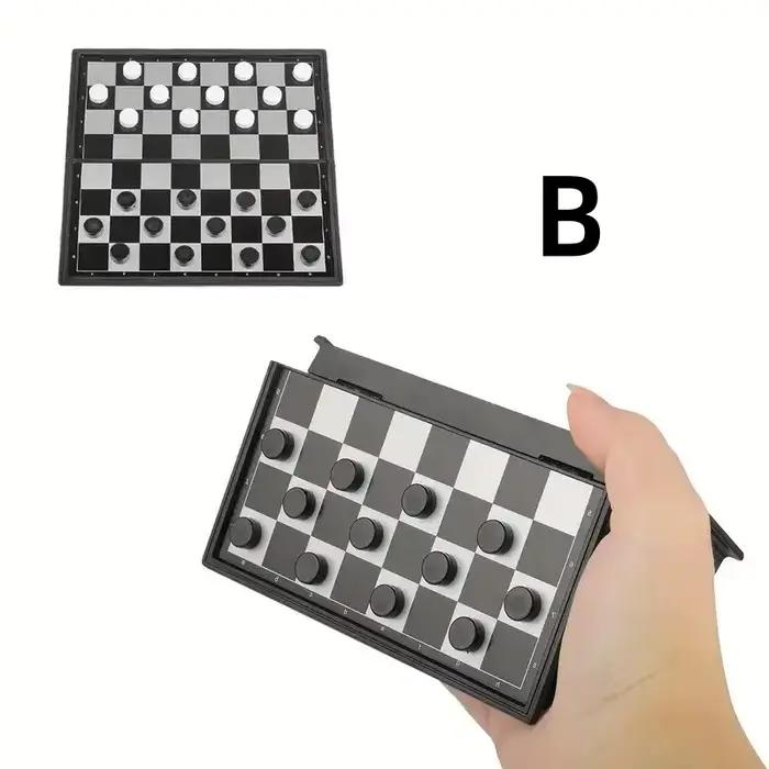 Mini jeu d'échecs jeu de société de voyage magnétique Portable petits jeux d'échecs de poche pliants