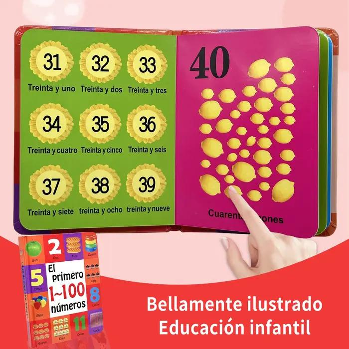 Cartes cognitives pour bébé - 4 thèmes, conception à bords arrondis, livres espagnols aux couleurs vives