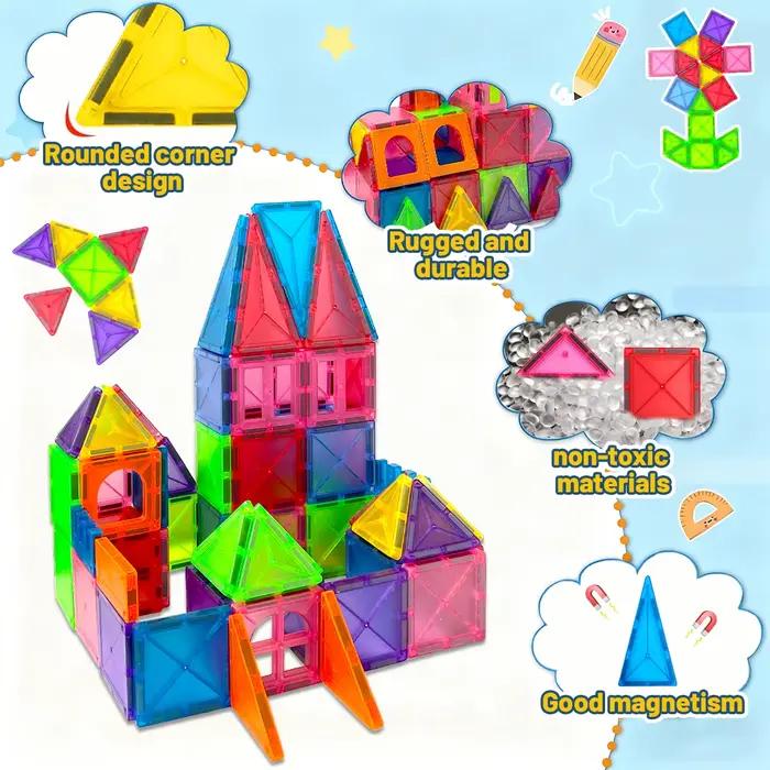Blocs de Construction magnétiques, ensemble de Construction, jouet éducatif sensoriel Montessori pour enfants de 3 ans et plus, cadeaux pour garçons et filles
