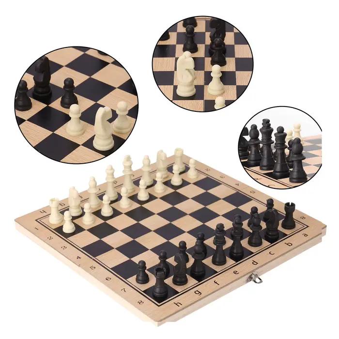 Jeu d'échecs portable en bois, jeu d'échecs international, jeu de divertissement, échiquier pliable, jeu familial