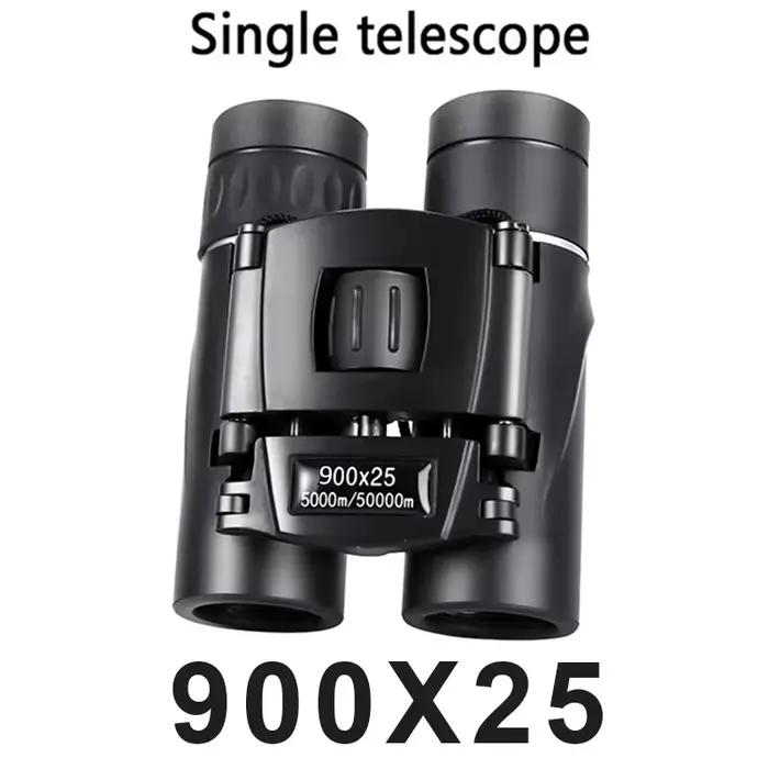 900x25 HD Zoom Portable puissant jumelles longue portée BAK4 télescope Jumelles pliant faible lumino