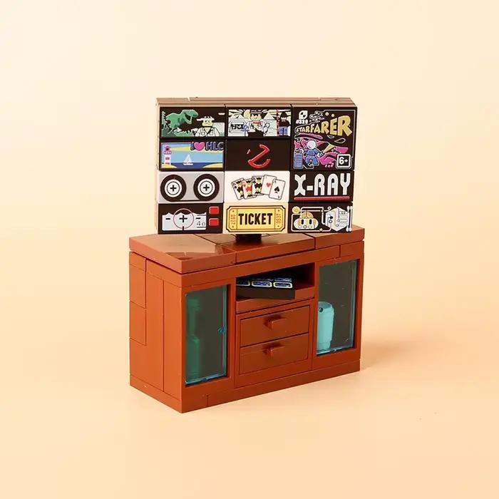 Console de jeu MOC, modèle d'ordinateur, blocs de construction, Mini lecteur de jeu TV, téléphone po