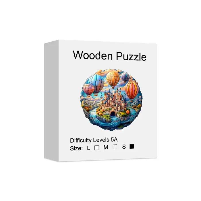 Puzzle en bois pour adultes – Puzzle château de rêve, puzzle en bois de forme unique, décoration de