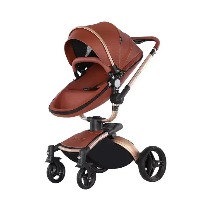 Poussette bébé 3 en 1, landau bidirectionnel de paysage haut
