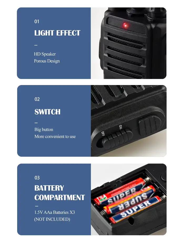 Talkie-walkie jouet Interphone Dialogue téléavertisseur sans fil jeu de Communication intérieure et extérieure 2 pièces/ensemble batterie non incluse