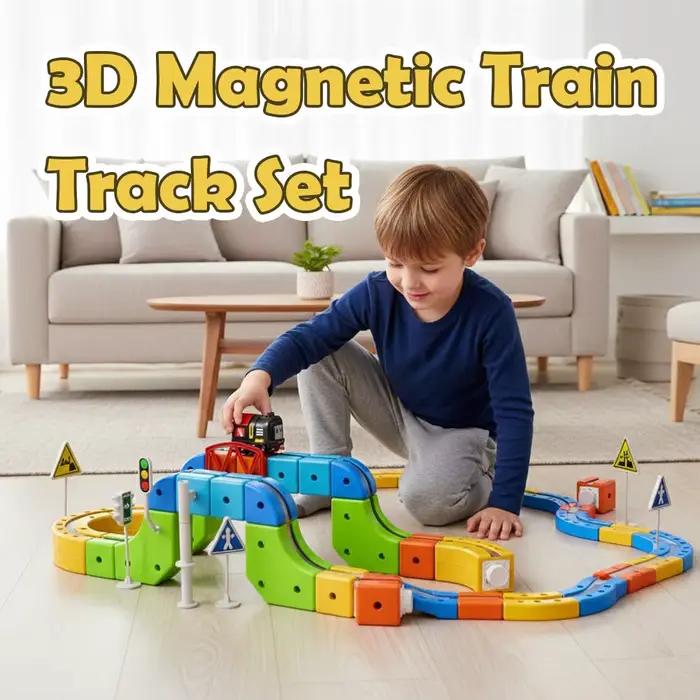 Cube de Voiture sur Rail Magnétique Blocs de Construction Jouets Éducatifs Train Magique Cadeau Enfant Occasions Spéciales