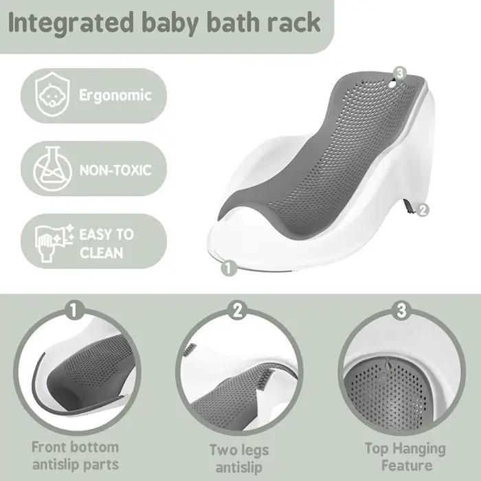 Support de bain doux pour bébés nouveau-nés - Siège de bain ergonomique