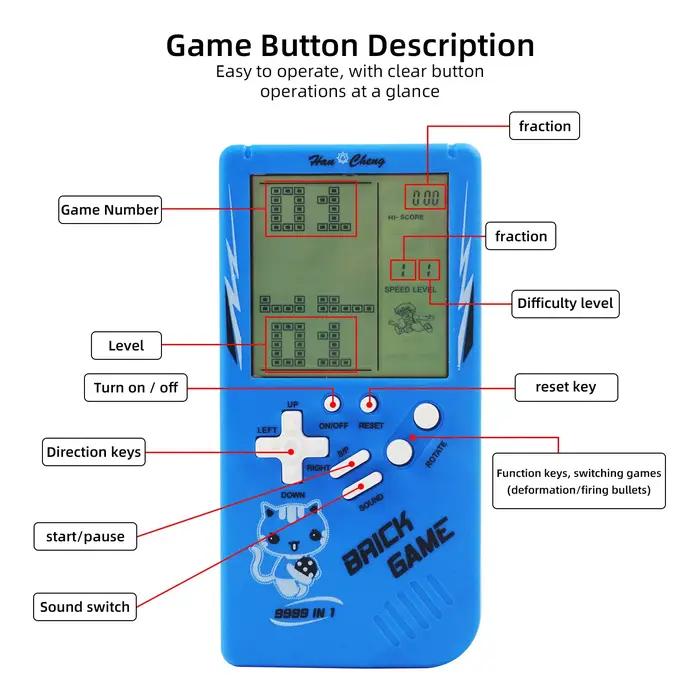 Console de jeu rétro portable avec réglage de difficulté et vitesse, idéale pour les enfants de 7 à 12 ans et plus grands, occasions spéciales et cadeaux pour toute la famille