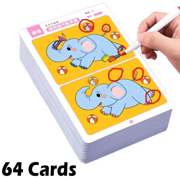 Jeu de cartes réutilisables Montessori dos pour enfants, jouets éducatifs précoces, entraînement à l