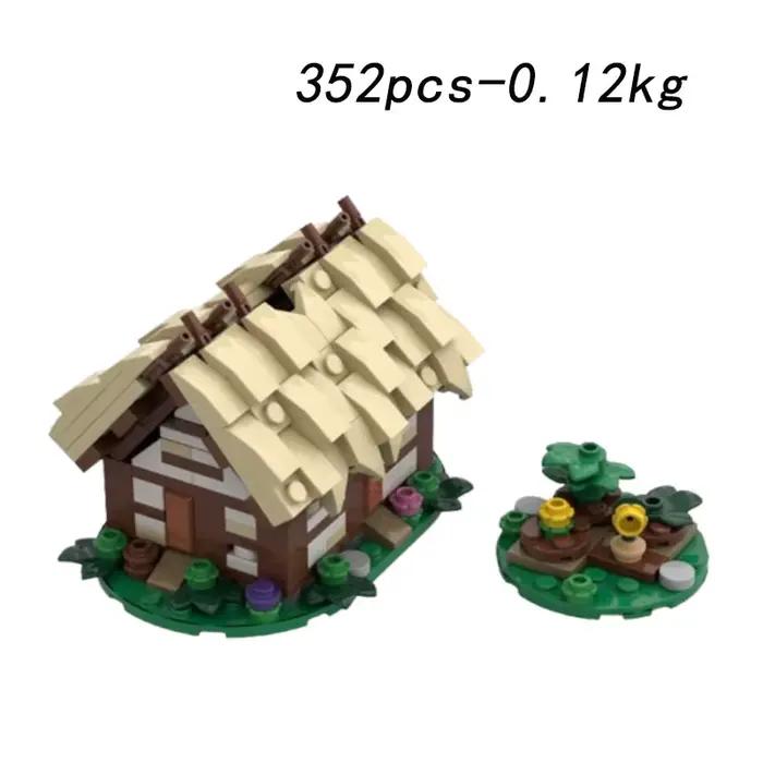 Maison de campagne médiévale en blocs de construction pour jardin, jouet original et durable, adapté aux extérieurs, pour des moments magiques et créatifs