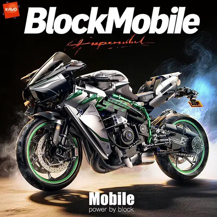 KAVOWORLD 2248 pièces, kit de construction de moto réaliste, blocs de construction de moto à grande vitesse, jouets éducatifs pour adultes