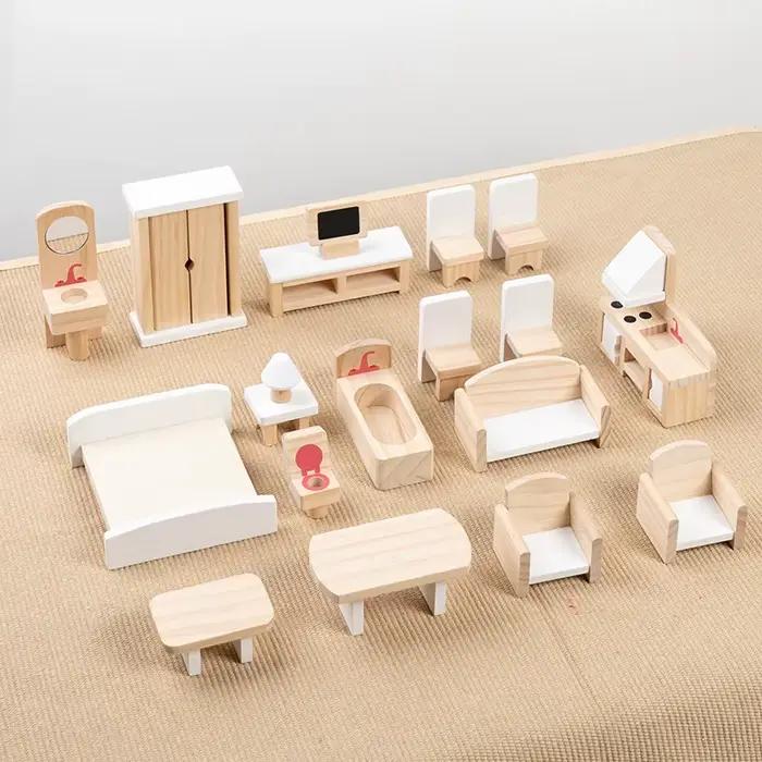 Meubles Miniatures en Bois Éducatifs Pour Jeux d’Imitation Enfants Occasions Spéciales Développement Cognitif Jeu Social