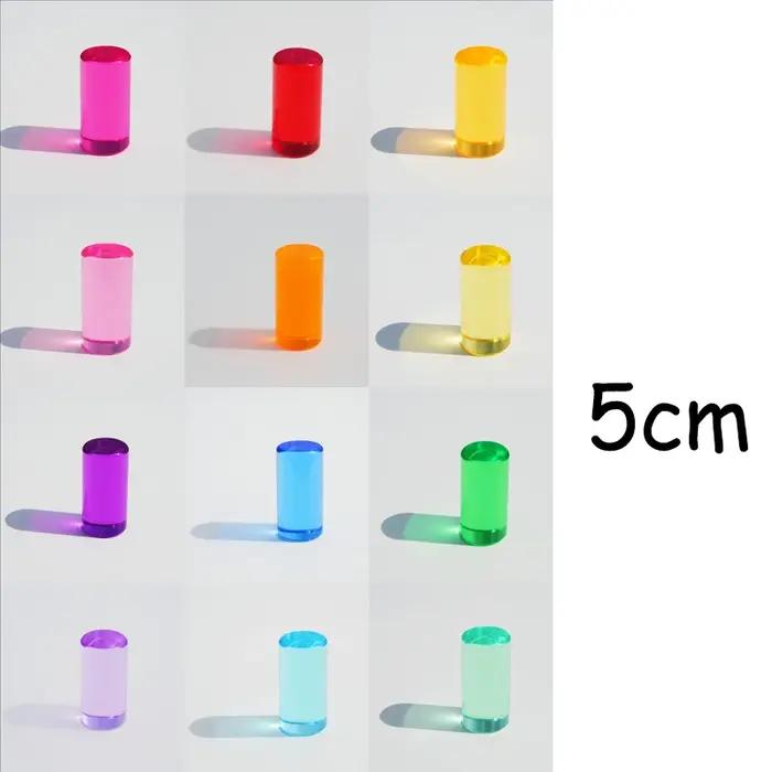 Blocs de construction en bois créatifs, bloc de construction Transparent en cristal acrylique, blocs de construction empilables, jouets d'éducation précoce, cadeaux