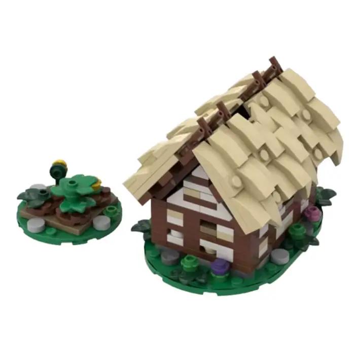Maison de campagne médiévale en blocs de construction pour jardin, jouet original et durable, adapté aux extérieurs, pour des moments magiques et créatifs