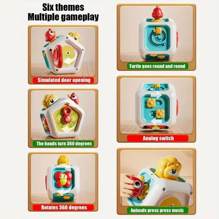 Cube d'activité mentaires orielle Montessori pour bébé, jouet d'apprentissage précoce, jouet de motricité fine, cadeaux de voyage