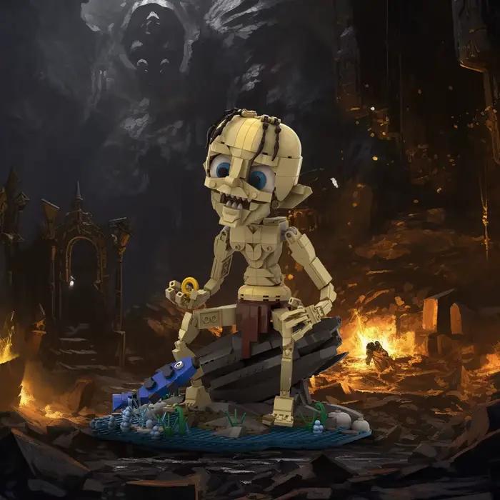 560 pièces MOC Gollum poupée modèle blocs de construction anneaux film Timid horreur sombre