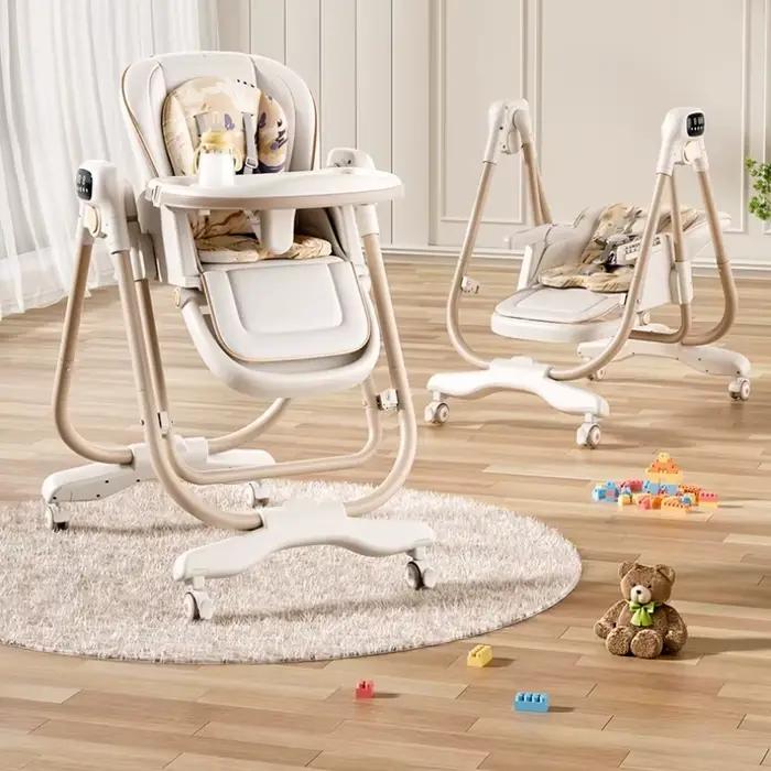 Chaise haute et siège à bascule pour bébé 2 en 1
