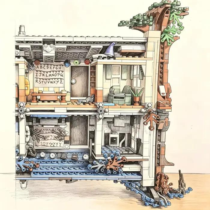 La série de films classiques : La maison réversible, figurine à construire en puzzle de 2287 pièces – Parfaite pour les cadeaux de Noël.