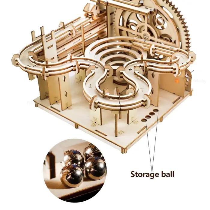 Puzzle 3D en bois, kit de construction de modèle mécanique, jouet à assembler avec course en marbre, cadeau pour enfants et adultes, éducation scientifique et technologie
