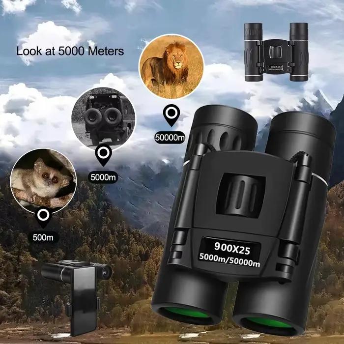900x25 HD Zoom Portable puissant jumelles longue portée BAK4 télescope