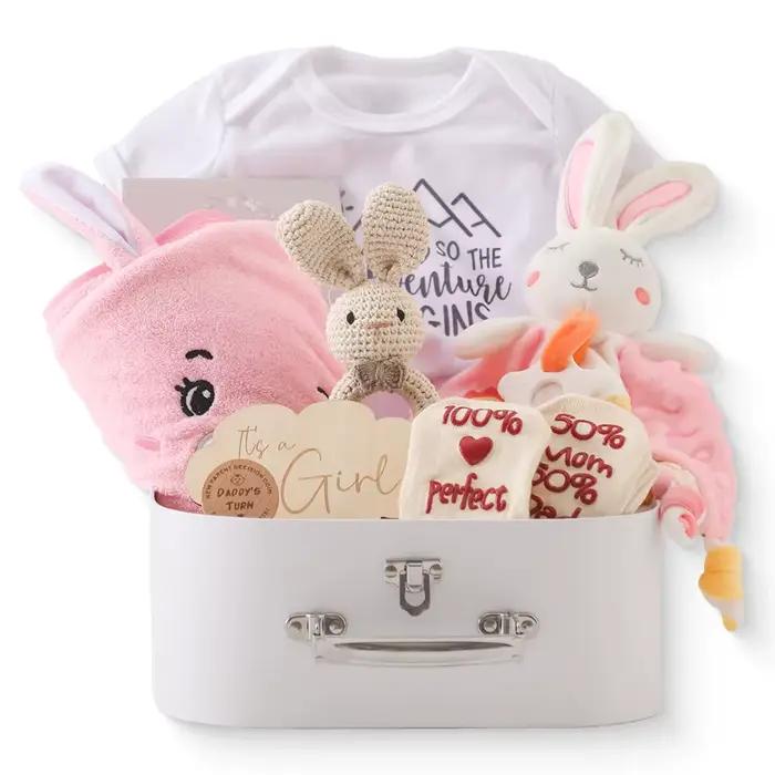 Couverture en coton double face pour bébé, cartes ATA Lestones pour nouveau-né, jouet hochet au croc
