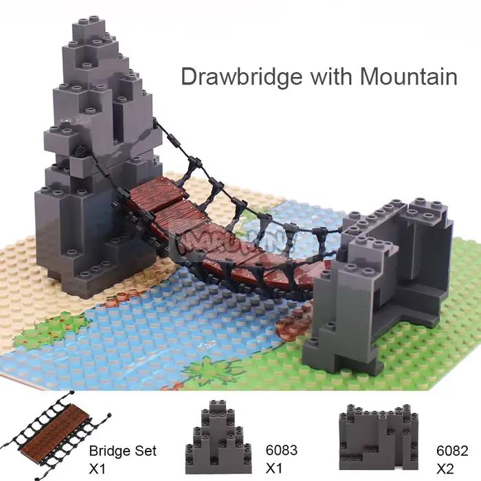 Marmine MOC blocs pont à tirage ensemble montagne Jungle forêt Construction briques de Construction