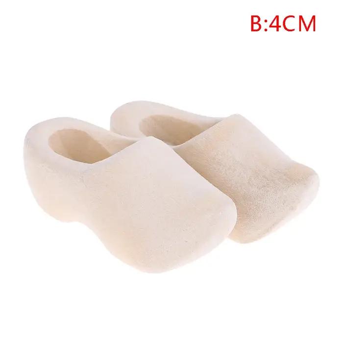 1Pair Doll House Miniature Wooden Shoes 3cm/4cm Simulation Scene Collocation Model DIY