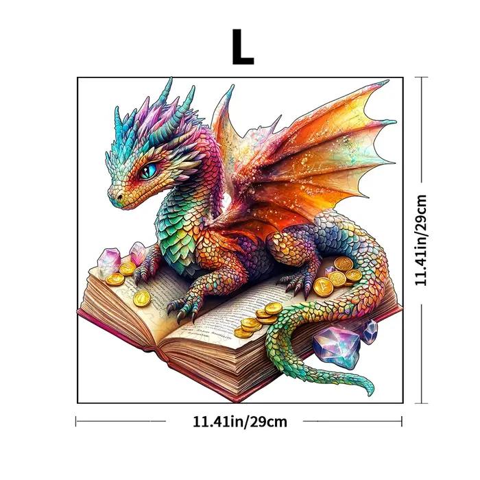 Puzzle en bois de dragon 3D - Casse-tête avec formes d'animaux irrégulières