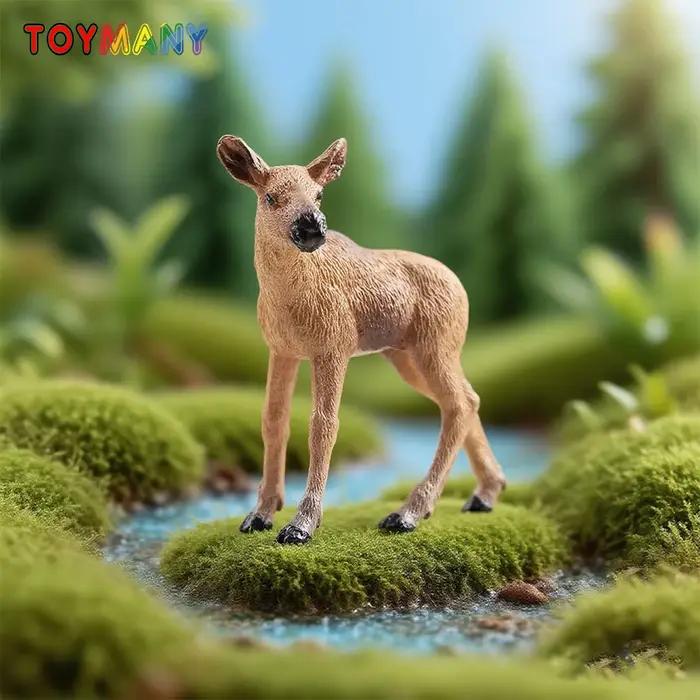 Toymany Simulation alce veau faune modèle Animal jouet Mini Figurines poupées Action