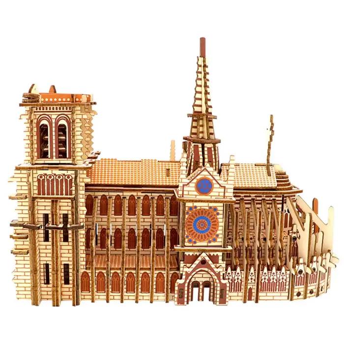 Puzzle en bois 3D de la Tour Eiffel et de la Cathédrale Notre-Dame construction éducative pour enfants et décoration intérieure occasions spéciales